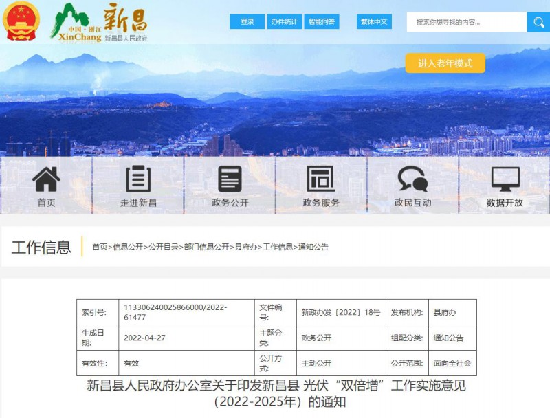 浙江新昌：大力推進(jìn)工商業(yè)建筑屋頂光伏，全縣現(xiàn)有黨政機(jī)關(guān)、事業(yè)單位等公共建筑屋頂實(shí)現(xiàn)100%安裝