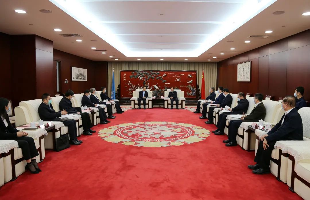 中國華電董事長江毅、總經(jīng)理葉向東會見中國大唐董事長鄒磊、總經(jīng)理劉明勝