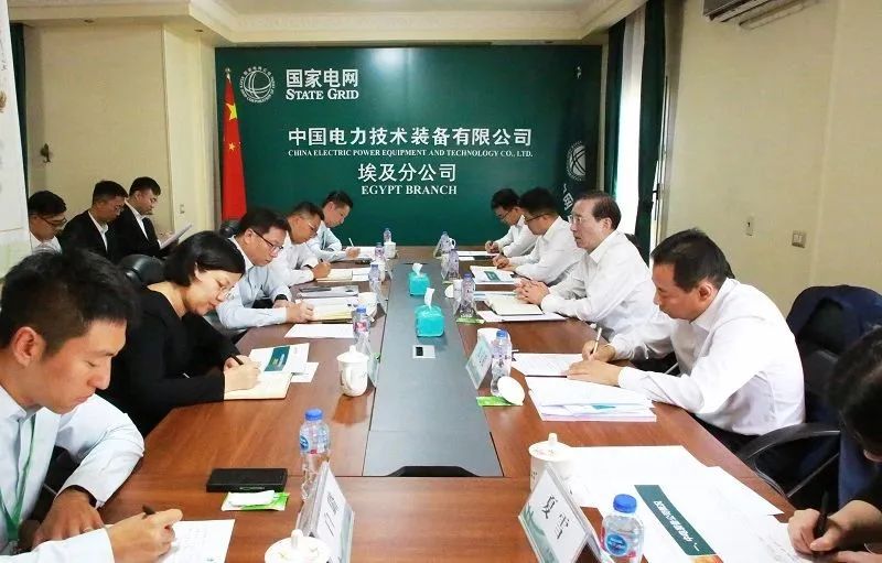 辛保安調(diào)研國網(wǎng)駐非辦、中電裝備埃及分公司