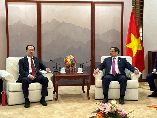 中國(guó)電建黨委書(shū)記、董事長(zhǎng)丁焰章拜會(huì)越南總理范明政