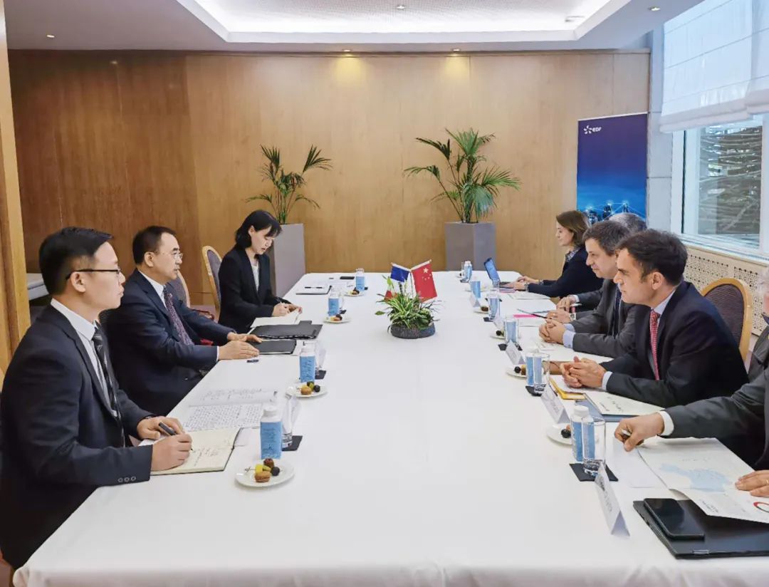 大唐集團董事長鄒磊與法電集團、道達(dá)爾集團董事長會談