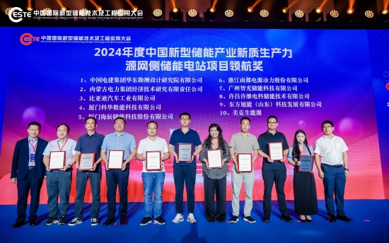 華東院獲2024年度中國新型儲能產(chǎn)業(yè)新質(zhì)生產(chǎn)力源網(wǎng)側(cè)儲能電站項(xiàng)目領(lǐng)航獎(jiǎng)